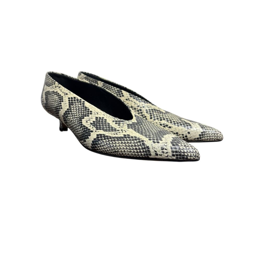 Aeyde Clara Pointed Toe Pumps Creamy Snake Size 38 8 - Picture 2 of 7
